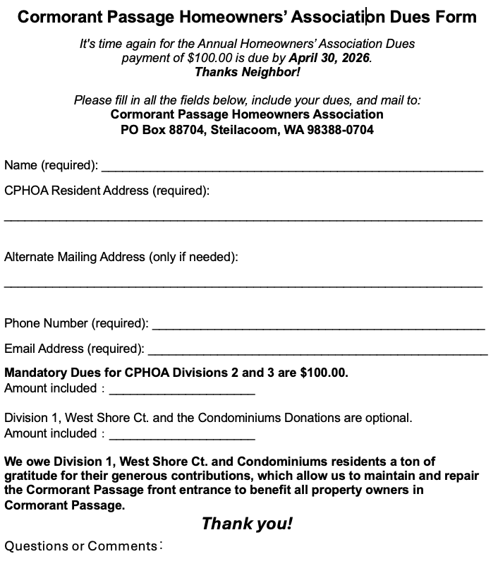 Click to download the dues form